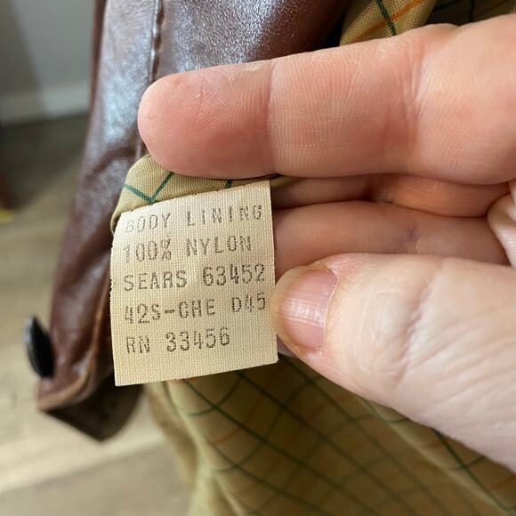 Vintage Sears Clipper Mist Brown Leather Blazer 42S Equestrian Lined western - Picture 6 of 12